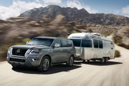 2022 Nissan Armada Towing Camper in Brilliant Silver Metallic
